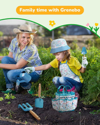 Grenebo 8-Piece Kids Gardening Set with Garden Tools for Kids - B-blue - image 4