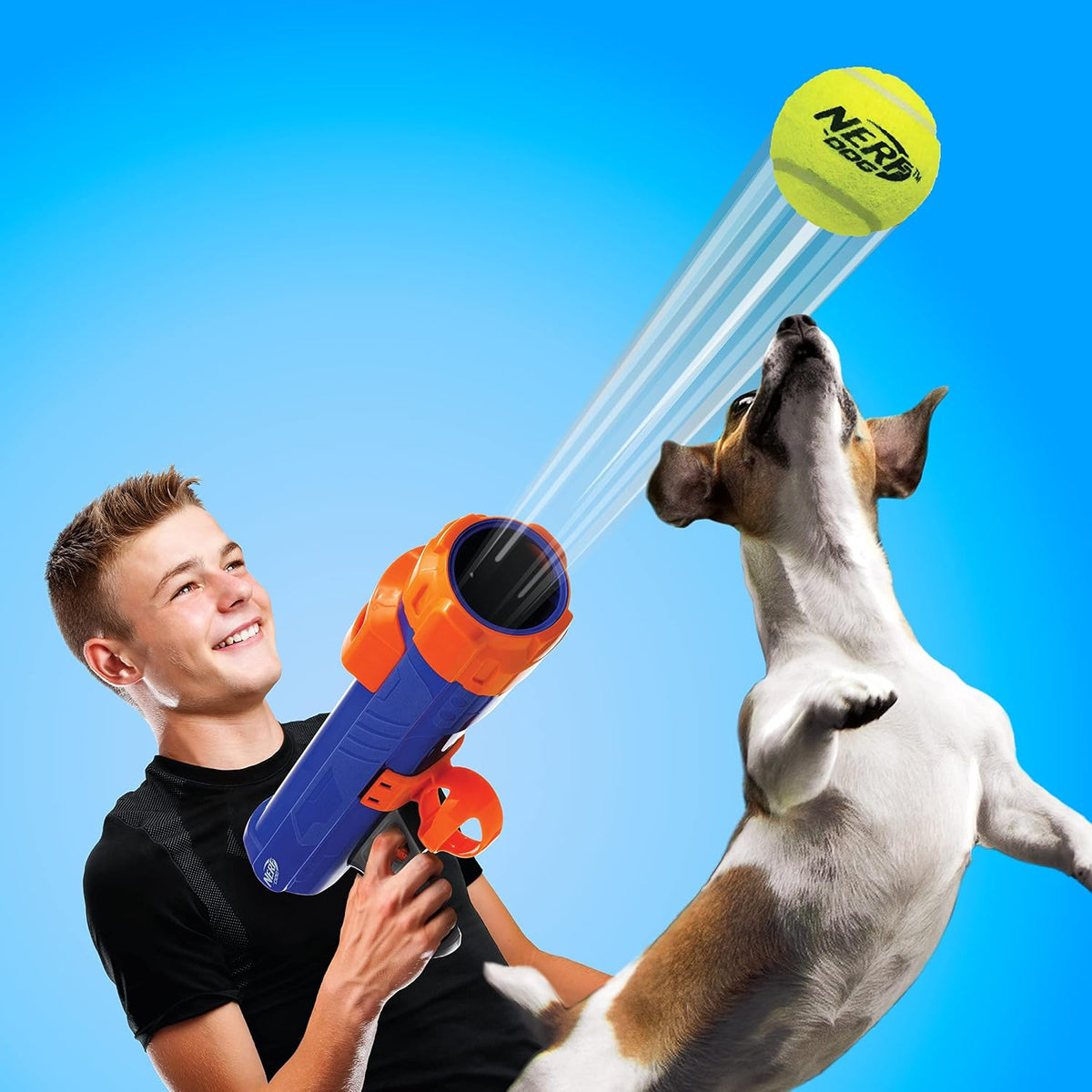 Nerf Dog Tennis Ball Blaster Dog Toy – Essentials for Dogs - 20 Inch Large Blaster with 4 Balls / Dog - image 3