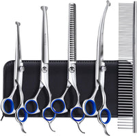 Gimars Titanium Coated Professional 6 in 1 4CR Stainless Steel Dog - Professional Blue 6 in 1