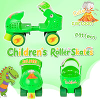 SULIFEEL Kids Adjustable Quad Roller Skates for Girls and Boys – Fun for Kids & Family - Dinosaur Green - image 2