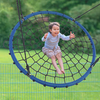 Trekassy 45" Spider Web Saucer Tree Swing with Swivel for Kids - Blue / 45 inch - image 2