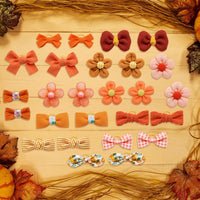20Pcs Brown Dog Hair Bows with Rubber Bands for Small Medium Dogs – Essentials for Dogs - Orange-A326 - image 3