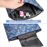 GUSTARIA empty mahjong tiles bag with blue print and zipper closure - view 16