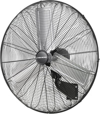 KEN BROWN 30 Inch Industrial Oscillating Wall Mount Fan - 7497 CFM High Velocity, Heavy Duty Metal Construction, 2 Speed Settings, Black