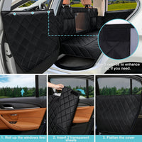 Dog Car Seat Cover for Back Seat with Safety Belt Universal Fit – Essentials for Dogs - Hard Bottom Black / Standard - image 4