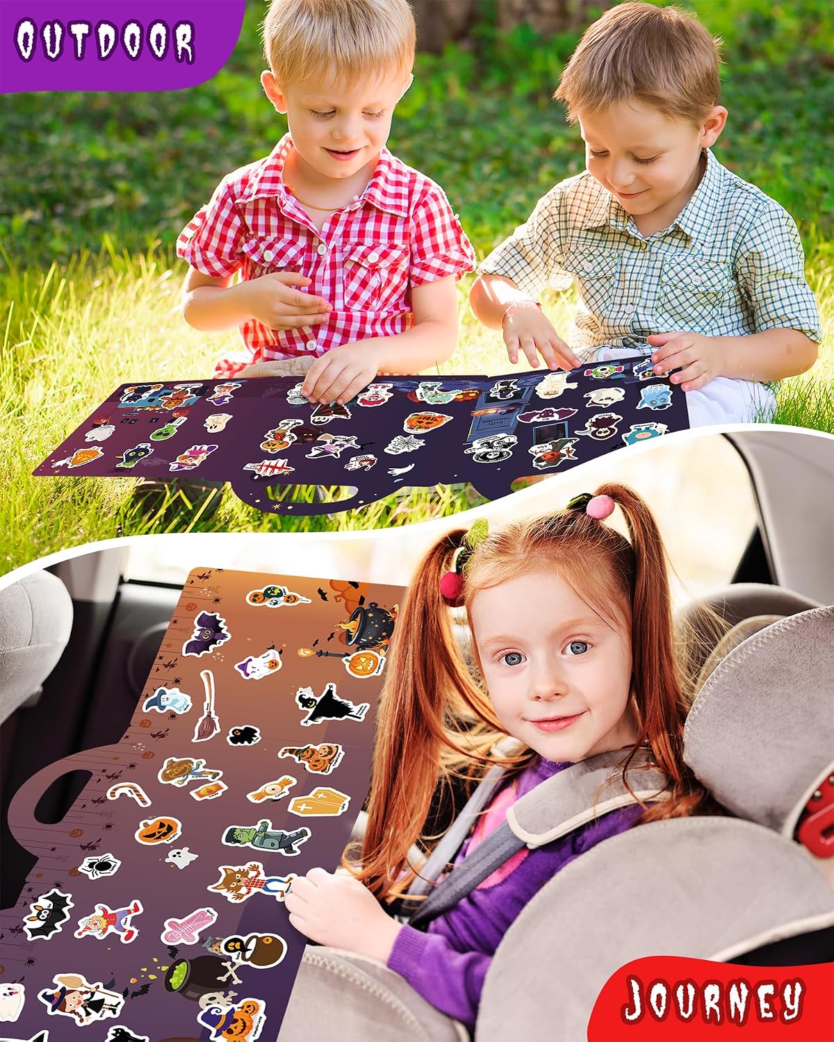 Walenced Reusable Sticker Book, Stickers for Kids - Halloween - image 2