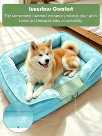 Spotted Play Orthopedic Dog Bed with Sides - Ice Blue / 48.0"L x 35.0"W x 8.0"Th - image 3