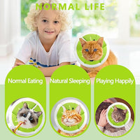 Soft Adjustable Cat Cone Collar, Comfortable Recovery Collar for Cats After Surgery (Kiwifruit, Small)