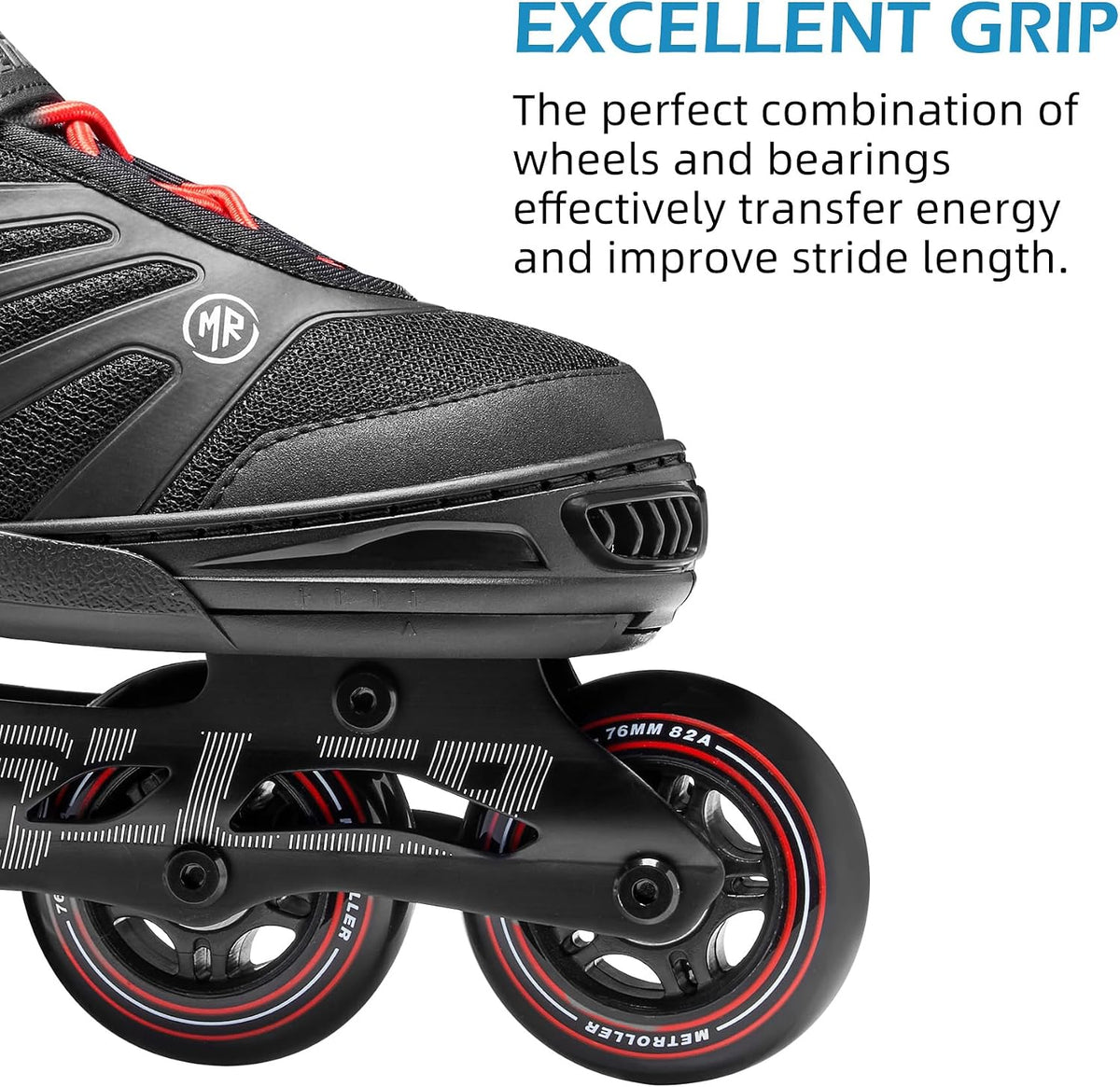 METROLLER Adult Inline Skates for Men Women Teens – Fun for Kids & Family - Red / Medium - Big Kid (1-4 US) - image 2