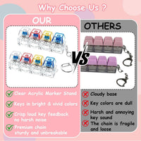 2 PCS Keyboard Fidget Toy - Clear Pink Yellow Blue / General - image 4