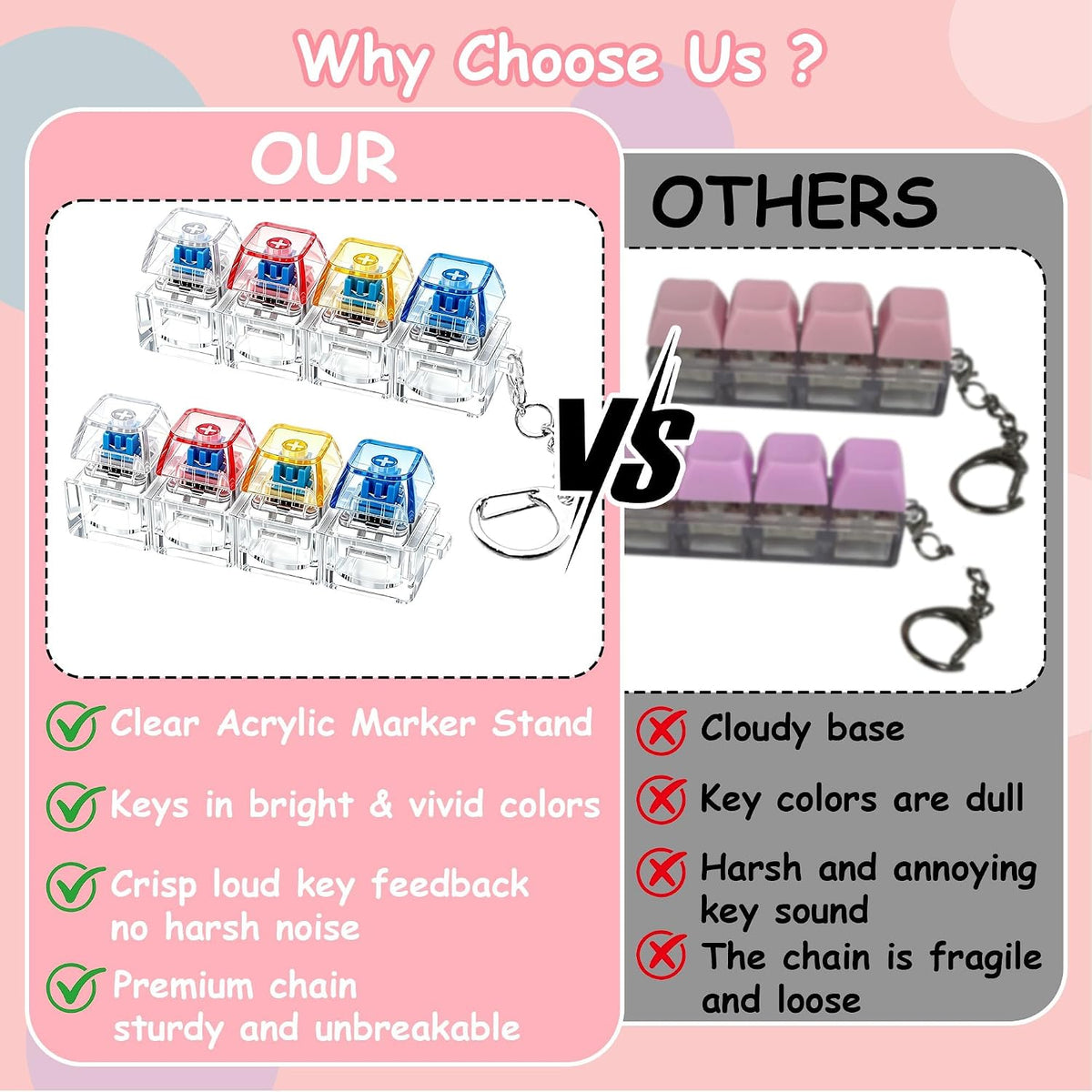 2 PCS Keyboard Fidget Toy - Clear Pink Yellow Blue / General - image 4