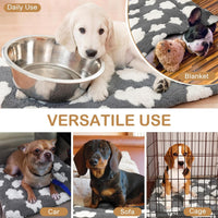 4 Pcs Dog Crate Pads Soft Warm - Rectangular 18 x 24 x 1.6 Inch / Clouds / Gray - image 4