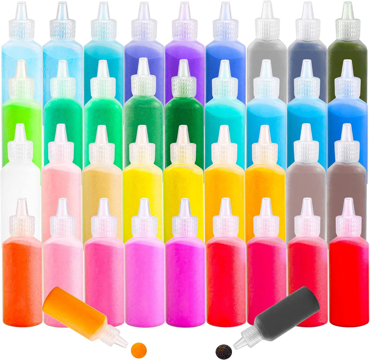 Niurewan 24 PCS Art Sand, DIY Sand Arts and Crafts Kit - 38 Colors
