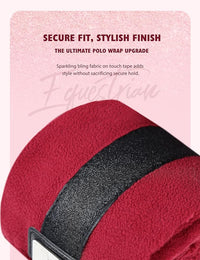 Harrison Howard Horse Polo Wraps Upgrade with Bling Leg Wraps for Horses 4-Pack Fleece Leg Wraps Stable Supplies Burgundy L