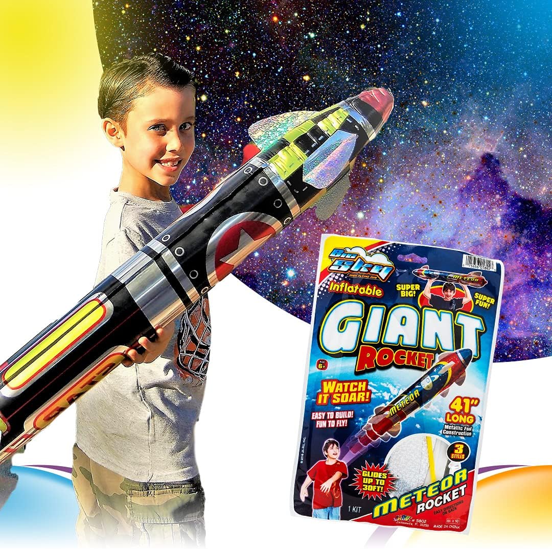 JA-RU giant 41 inch inflatable rocket toy, metallic foil space shuttle - view 6