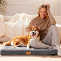 Patas Lague Orthopedic Large Dog Bed Washable Pet Sofa Mat 36''X24'' - 30"L x 20"W x 3.5"Th / Grey - image 2