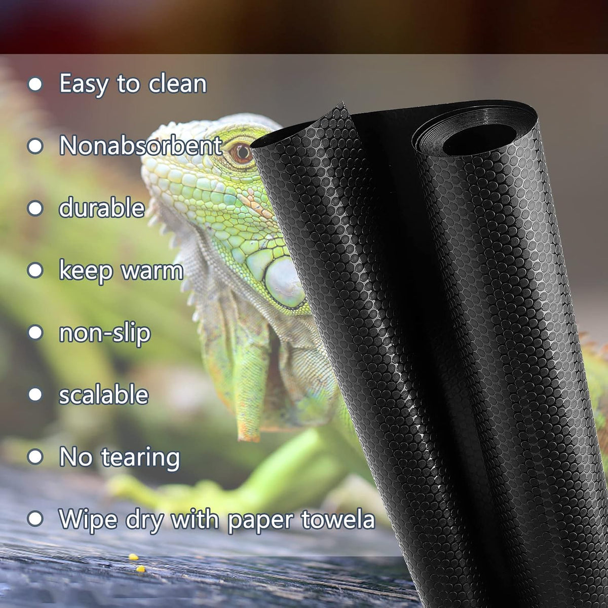 Bearded Dragon Tank Accessories - 118inch (Pack of 2) / Black - image 3