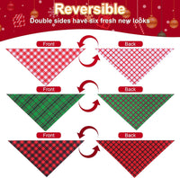 Spring Summer Dog Bandanas Large 3PCS, 6 Pattern Floral Scarf – Essentials for Dogs - 26-G R Plaid / X-Large - image 4