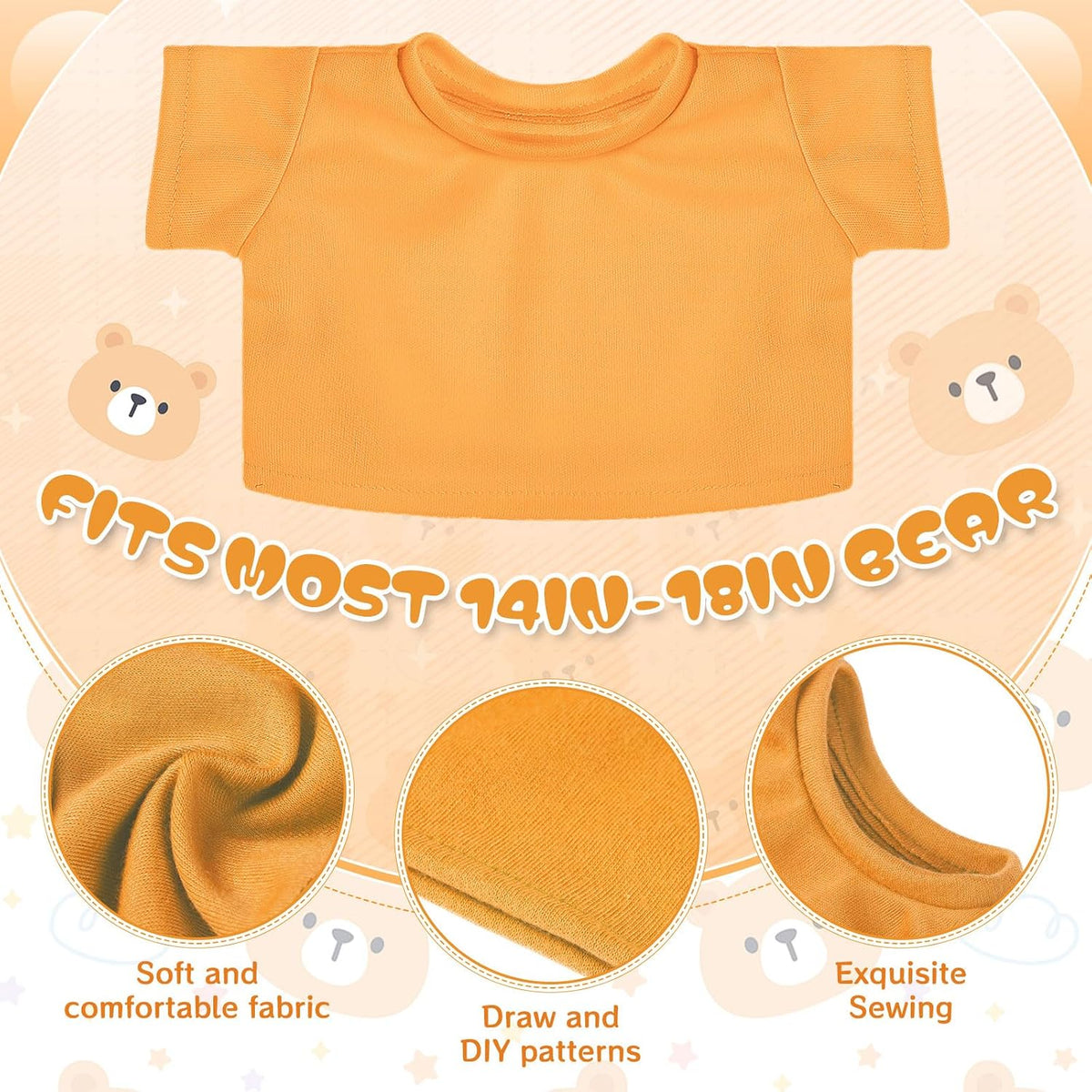 Skylety Bear Shirts Stuffed Animal Clothes for 14-18 Inch - Morandi Colors - image 2