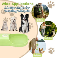 Portable Dog Water Bottle with Food Container Dishwasher Safe-Pink – Essentials for Dogs - Light Green - image 3