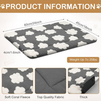 4 Pcs Dog Crate Pads Soft Warm - Rectangular 18 x 24 x 1.6 Inch / Clouds / Gray - image 2