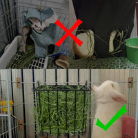 2PCS Rabbit Hay Feeder Guinea Pig Hay Feeder with Heavy-Duty Metal - 1 piece / black - image 4