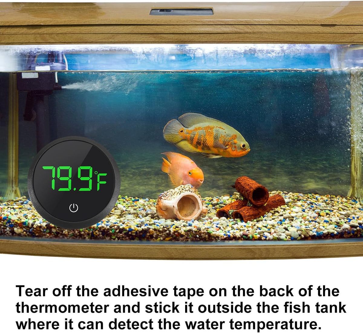 4PCS LED Aquarium Thermometer Fish Tank Thermometer Reptile Terrarium - Black - image 3