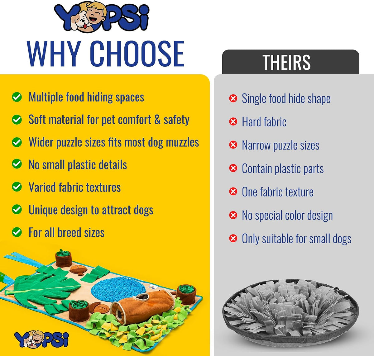 Snuffle Mat for Dogs Large Breed 39.4''x23.6''- Interactive Dog Toys - image 3