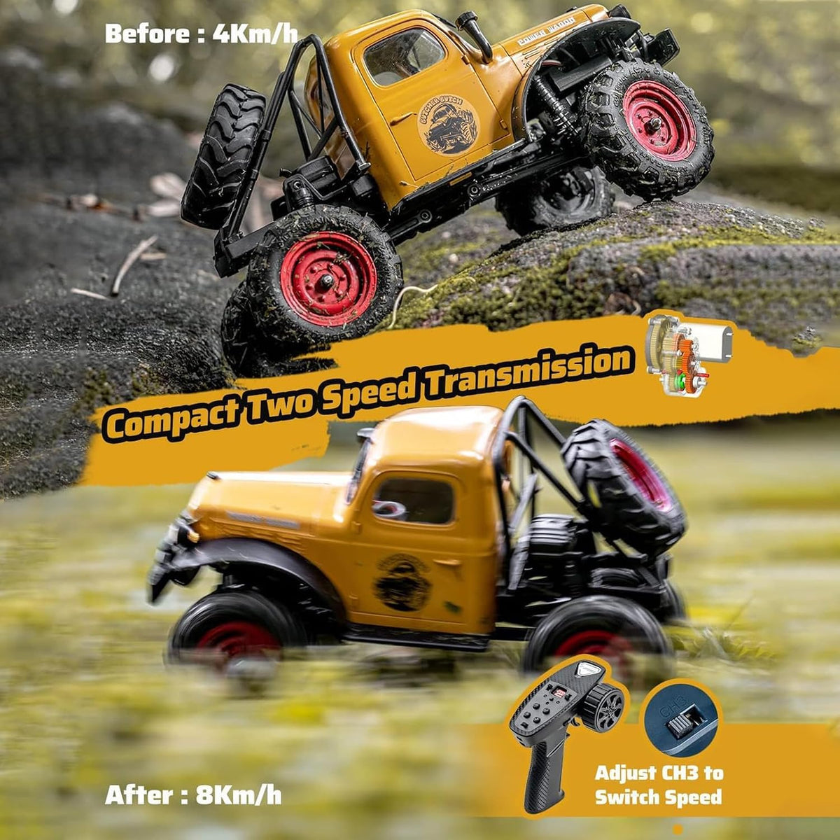 FMS FCX24S Power Wagon 1/24 scale RC crawler with portal axles - view 4