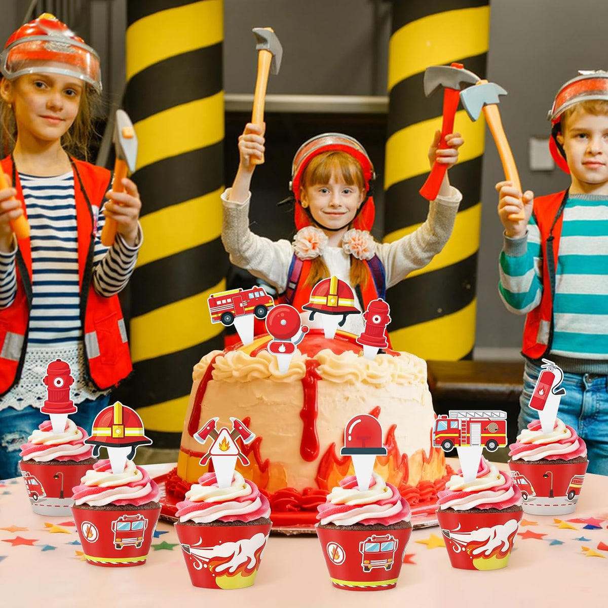 Hooqict carnival circus cupcake toppers and wrappers set, 48 pieces - view 22