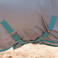 Horse Fly Sheet with Detachable Neck Cover & Belly Wrap, Adjustable Fly Sheet for Horses, Ventilated Airflow Mesh Equine Cooling Summer Flysheet Grey 66