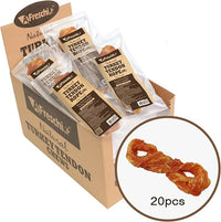 Afreschi Natural Turkey Tendon Rope (M) 20 Units/Box, Dog Treats for Signature Series, All Natural Human Grade Puppy Chew, USA-Sourced Turkey Tendon, Hypoallergenic, Rawhide Alternative
