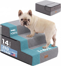 Gardner Pet Dog Stairs for Small Dogs 14" H - Grey / 3.0 / 18"x22"x14"Extra Wide