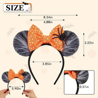 LYLIN Birthday Mouse Ears, Mouse Ears Headband for Women Girls – Fun for Kids & Family - Orange Spider Web - image 3