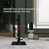 MECOOL Cat Scratching Post Premium Sisal Scratch Posts with Hanging Ball Vertical Scratcher for Indoor Cats and Kittens,Black