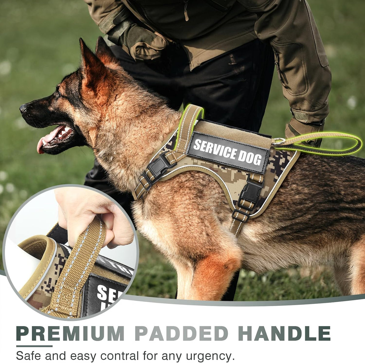 WINSEE Tactical Dog Harness - X-Large / Desert Camo - image 3