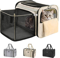 MIDOG Soft Cat Carrier Airline Approved - Beige / 17.0"L x 11.0"W x 11.0"H