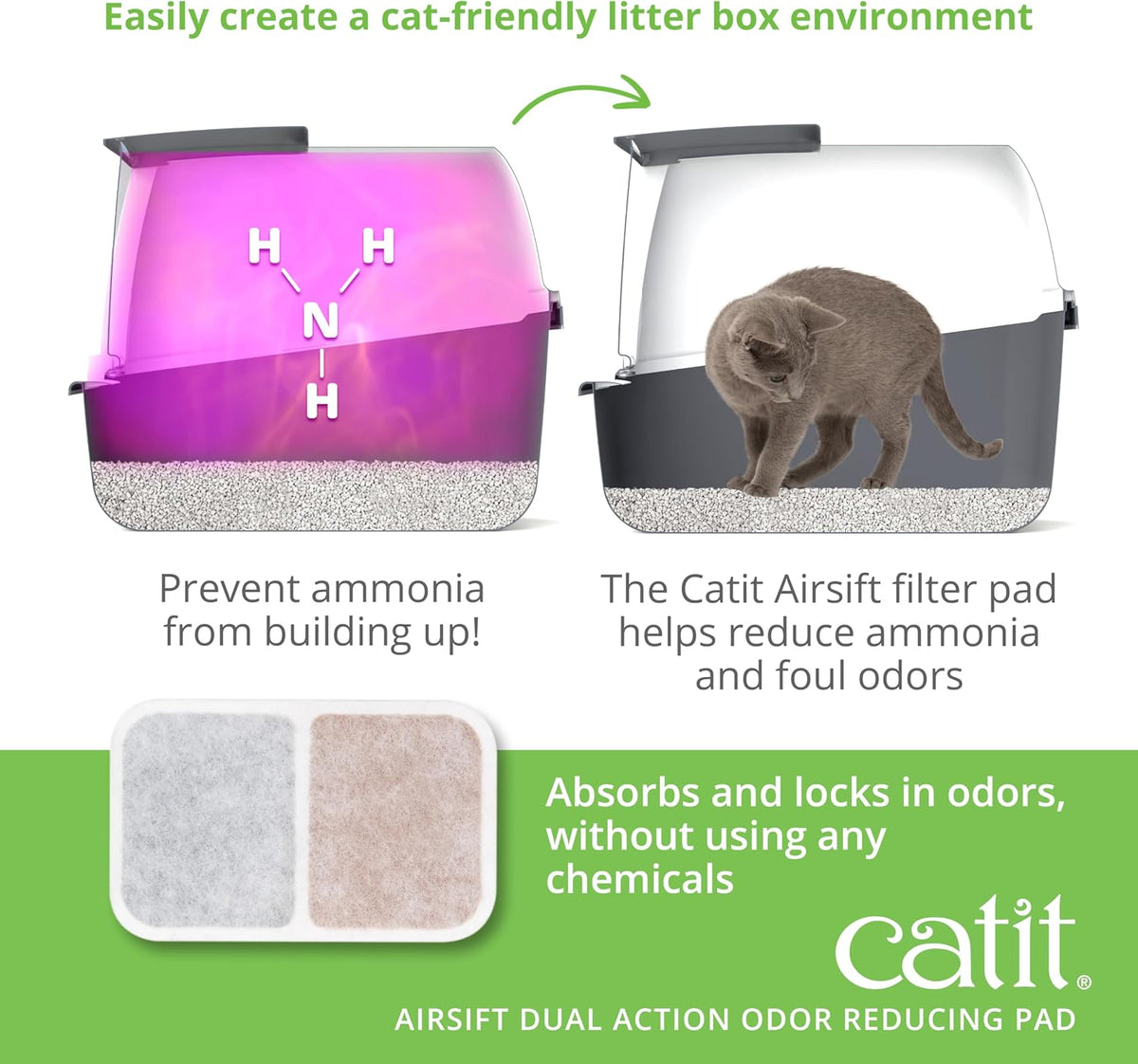 Catit Airsift Dual Action Air Purifier Pad - 1 Count (Pack of 2) - image 3