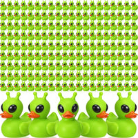 Sotiff mini alien rubber ducks, 25 green ducks with funny faces - view 8