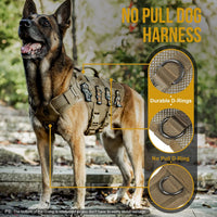 OneTigris No Pull Tactical Dog Harness for Medium Dogs - Brown / XL - image 4