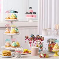 Gyufise 24Pcs Happy Birthday Cupcake Toppers Gold Glitter Celebrating - 6 Colors - image 4