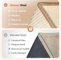 Sisal Cat Scratcher Ramp for Indoor L-Shape Solid Wooden – Essentials for Cats - Medium-Fixed - image 4