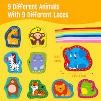 SpriteGru 9 Pieces Kids Lacing Cards - Animals - image 2