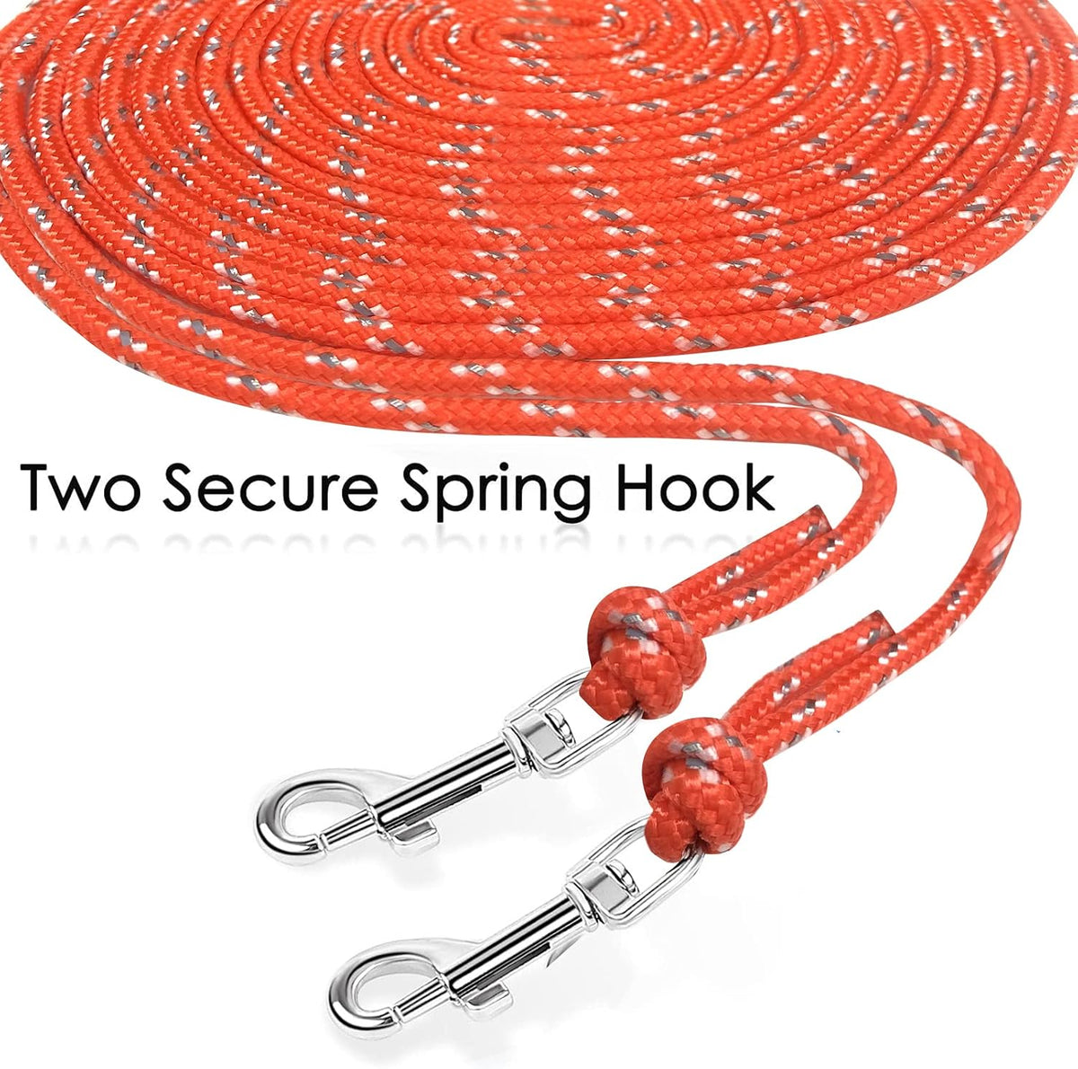 Reflective Cat Long Leash 15 FT - 50 FT / Orange - image 4