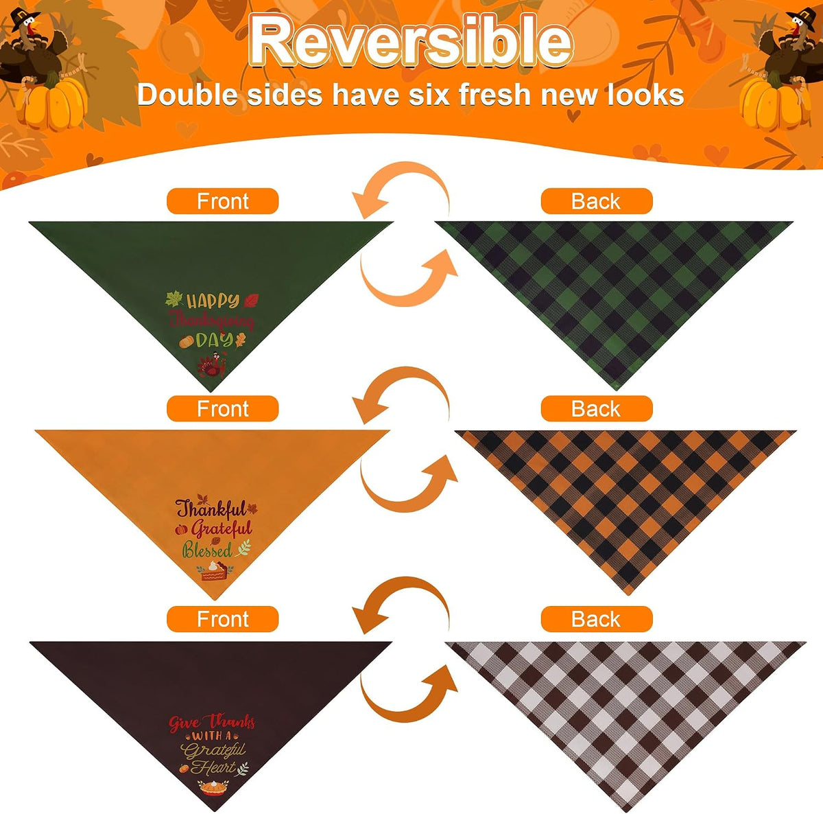 Fall Dog Bandanas Large 3PCS - 26-O G Wr / Large - image 4