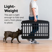 IRIS USA 4-Panel Dog Playpen, Pet Enclosure - 6 Panel - 24" H / Black - image 4
