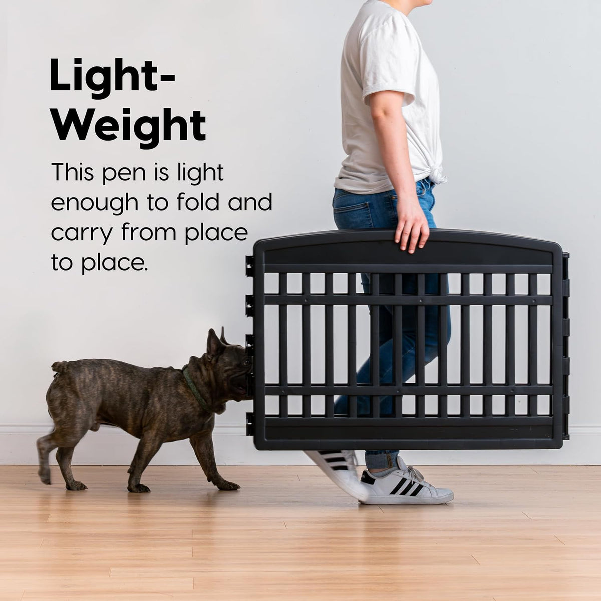 IRIS USA 4-Panel Dog Playpen, Pet Enclosure - 6 Panel - 24" H / Black - image 4