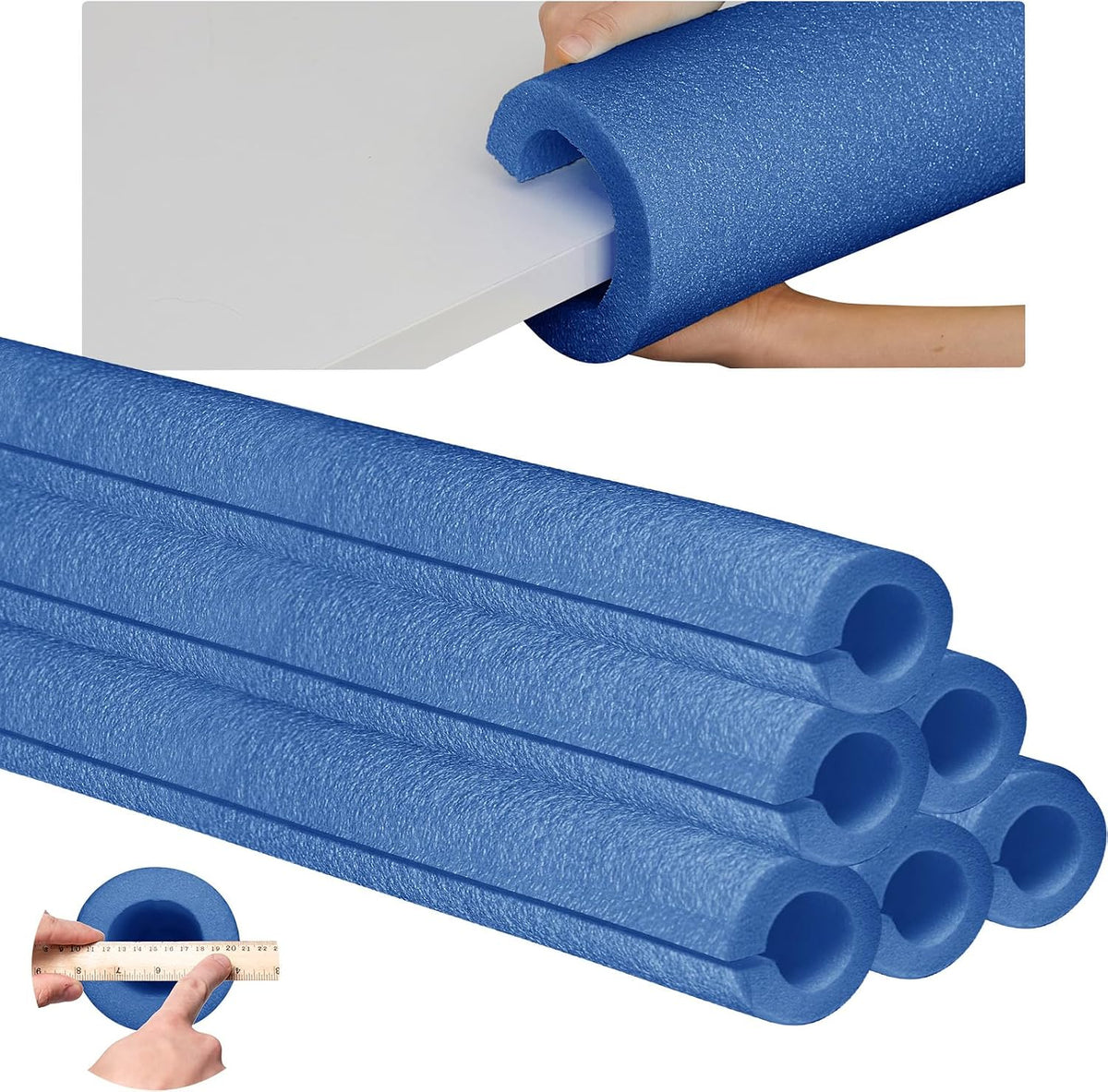 Hanaive jumbo pool noodles, 40 inch hollow EPE foam tubes in black, 4 pack - view 7