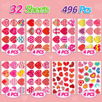 Halloween Stickers for Kids, 24 DIY Face Sheets - Valentine - image 2