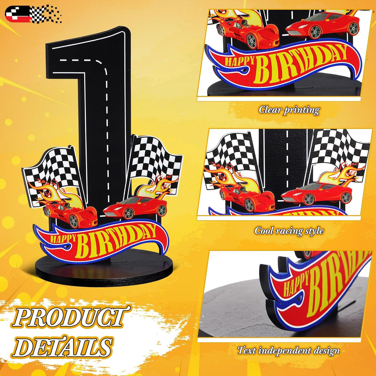 MiniInflat Race Car 5th Birthday Number Sign Centerpiece Race Car - 1st - image 3